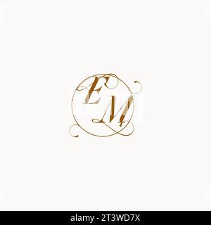 EM uniquely wedding logo symbol of your marriage and you can use it on your wedding stationary Stock Vector