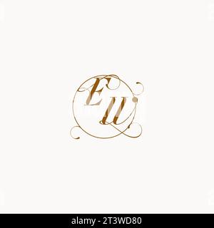 EW uniquely wedding logo symbol of your marriage and you can use it on your wedding stationary Stock Vector