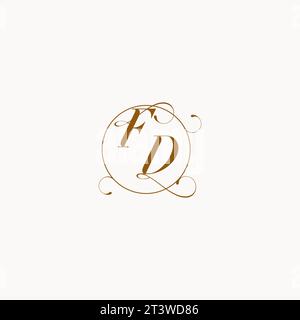 FD uniquely wedding logo symbol of your marriage and you can use it on your wedding stationary Stock Vector