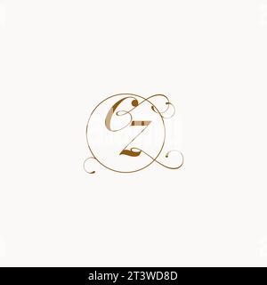 CZ uniquely wedding logo symbol of your marriage and you can use it on your wedding stationary Stock Vector