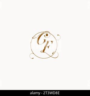 GF uniquely wedding logo symbol of your marriage and you can use it on your wedding stationary Stock Vector