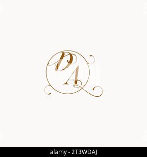 DA uniquely wedding logo symbol of your marriage and you can use it on your wedding stationary Stock Vector