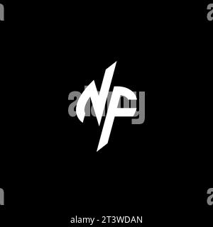 NF monogram esport logo design with cool shape concept in vector Stock Vector