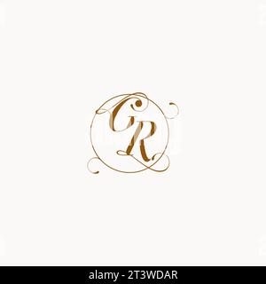 GR uniquely wedding logo symbol of your marriage and you can use it on your wedding stationary Stock Vector