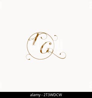 IG uniquely wedding logo symbol of your marriage and you can use it on your wedding stationary Stock Vector