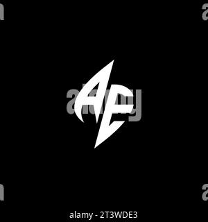 AE monogram esport logo design with cool shape concept in vector Stock Vector