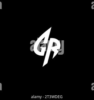 CR monogram esport logo design with cool shape concept in vector Stock Vector
