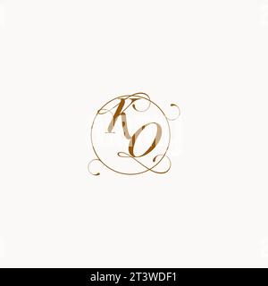 KO uniquely wedding logo symbol of your marriage and you can use it on your wedding stationary Stock Vector
