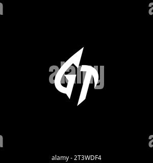 GT monogram esport logo design with cool shape concept in vector Stock Vector