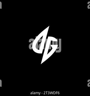 DG monogram esport logo design with cool shape concept in vector Stock Vector