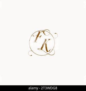 FK uniquely wedding logo symbol of your marriage and you can use it on your wedding stationary Stock Vector