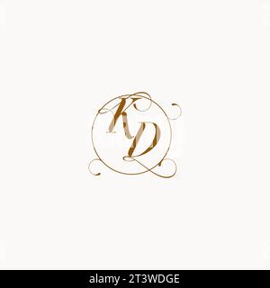 KD uniquely wedding logo symbol of your marriage and you can use it on your wedding stationary Stock Vector