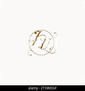 JU uniquely wedding logo symbol of your marriage and you can use it on your wedding stationary Stock Vector