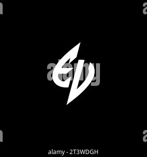 EU monogram esport logo design with cool shape concept in vector Stock Vector