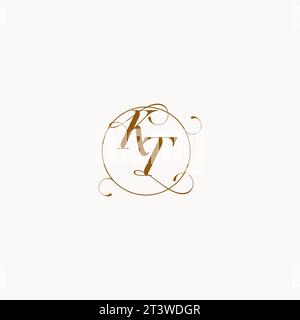 KT uniquely wedding logo symbol of your marriage and you can use it on your wedding stationary Stock Vector