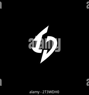 IJ monogram esport logo design with cool shape concept in vector Stock Vector