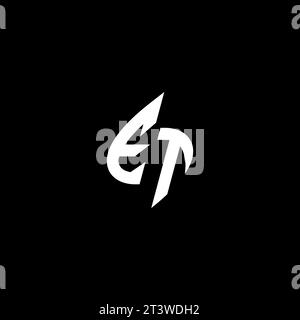 ET monogram esport logo design with cool shape concept in vector Stock Vector