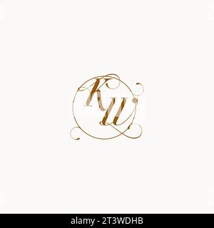 KW uniquely wedding logo symbol of your marriage and you can use it on your wedding stationary Stock Vector