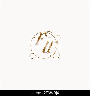 FW uniquely wedding logo symbol of your marriage and you can use it on your wedding stationary Stock Vector