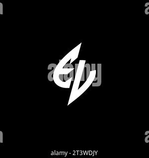 EV monogram esport logo design with cool shape concept in vector Stock Vector