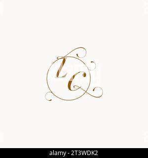 LC uniquely wedding logo symbol of your marriage and you can use it on your wedding stationary Stock Vector