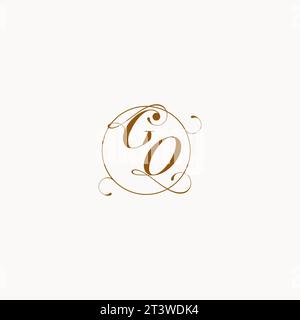 GO uniquely wedding logo symbol of your marriage and you can use it on your wedding stationary Stock Vector