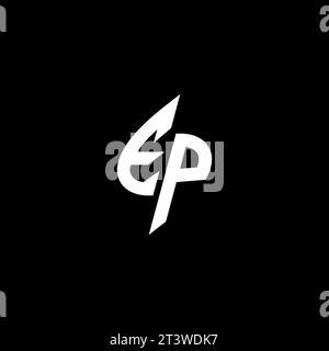 EP monogram esport logo design with cool shape concept in vector Stock Vector