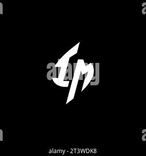 IM monogram esport logo design with cool shape concept in vector Stock Vector