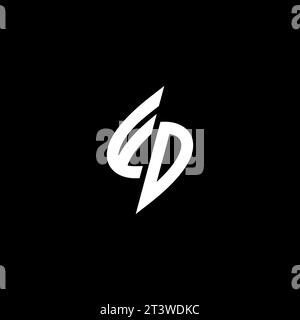 FD monogram esport logo design with cool shape concept in vector Stock Vector