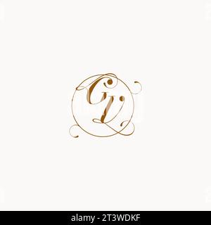 GV uniquely wedding logo symbol of your marriage and you can use it on your wedding stationary Stock Vector