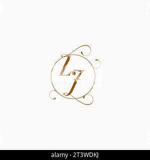 LJ uniquely wedding logo symbol of your marriage and you can use it on your wedding stationary Stock Vector