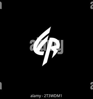 FR monogram esport logo design with cool shape concept in vector Stock Vector