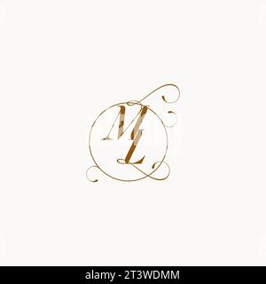 ML uniquely wedding logo symbol of your marriage and you can use it on your wedding stationary Stock Vector