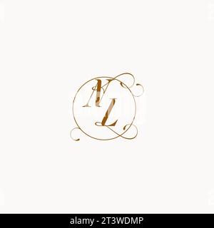 NL uniquely wedding logo symbol of your marriage and you can use it on your wedding stationary Stock Vector