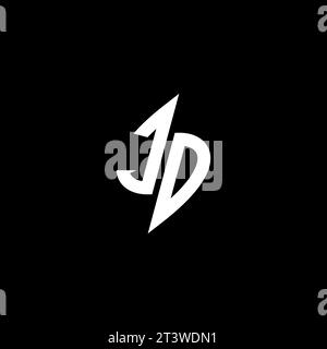 JD monogram esport logo design with cool shape concept in vector Stock Vector