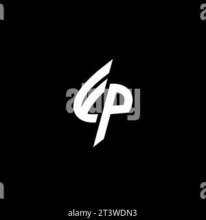 FP monogram esport logo design with cool shape concept in vector Stock Vector