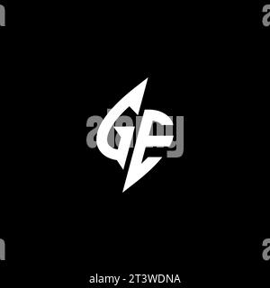 GE monogram esport logo design with cool shape concept in vector Stock Vector