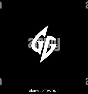 GG monogram esport logo design with cool shape concept in vector Stock Vector