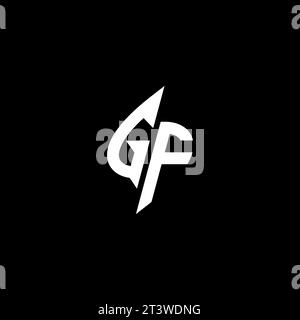 GF monogram esport logo design with cool shape concept in vector Stock Vector