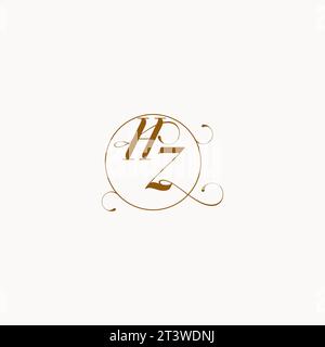 HZ uniquely wedding logo symbol of your marriage and you can use it on your wedding stationary Stock Vector
