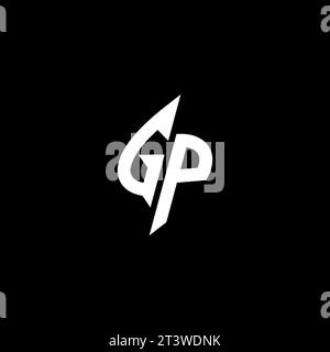 GP monogram esport logo design with cool shape concept in vector Stock Vector
