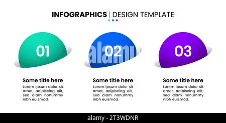 Infographic template with 3 options or steps. Circles. Can be used for workflow layout, diagram, banner, webdesign. Vector illustration Stock Vector