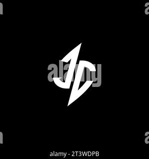 JC monogram esport logo design with cool shape concept in vector Stock Vector