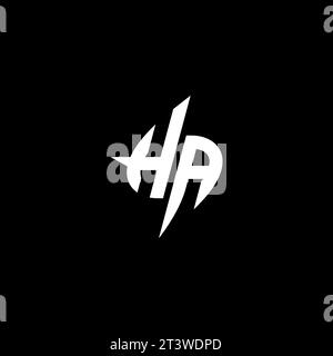 HA monogram esport logo design with cool shape concept in vector Stock Vector