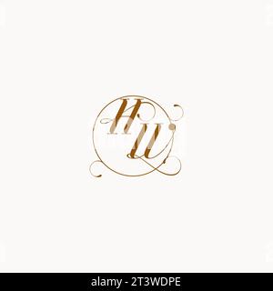 HW uniquely wedding logo symbol of your marriage and you can use it on your wedding stationary Stock Vector