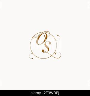 OS uniquely wedding logo symbol of your marriage and you can use it on your wedding stationary Stock Vector