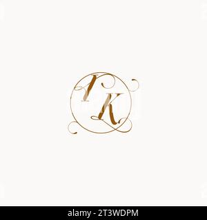 IK uniquely wedding logo symbol of your marriage and you can use it on your wedding stationary Stock Vector