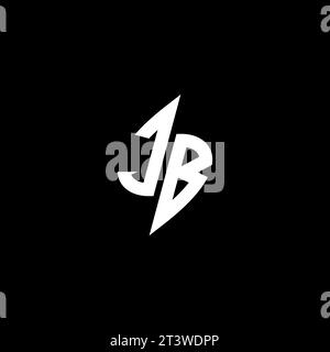 JB monogram esport logo design with cool shape concept in vector Stock Vector