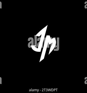 JM monogram esport logo design with cool shape concept in vector Stock Vector