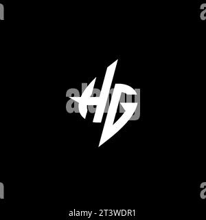 HG monogram esport logo design with cool shape concept in vector Stock Vector